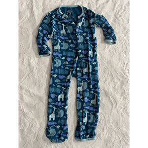 Baby KicKee Pants Blue Gray Animal Print Footie 18-24 Months
